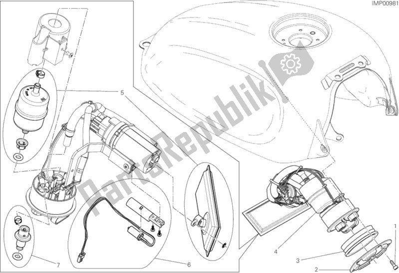 Todas as partes de Bomba De Combustivel do Ducati Scrambler Sixty2 Thailand 400 2017